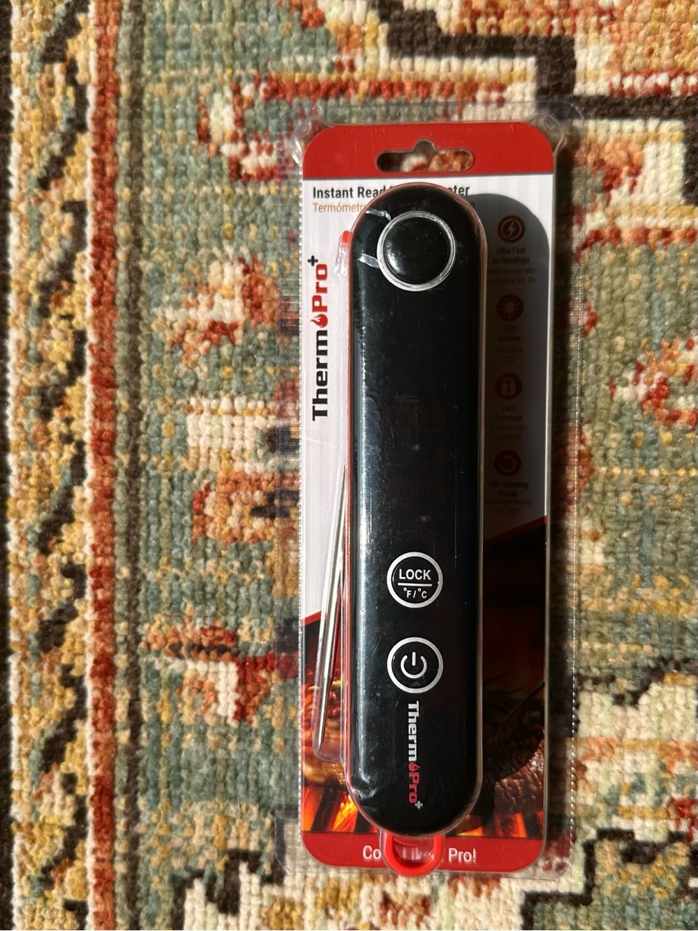 ThermoPro - Fast Digital Instant Read Meat Thermometer - Red